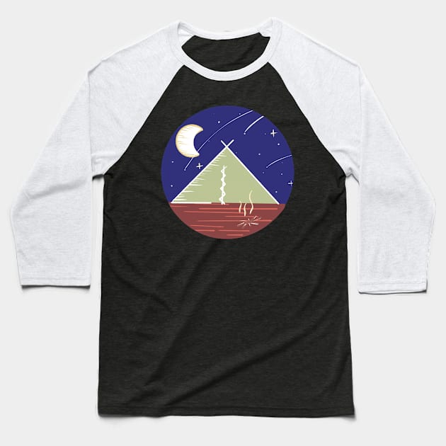 Camping Under the Stars / Nature Camping Trip Baseball T-Shirt by nathalieaynie